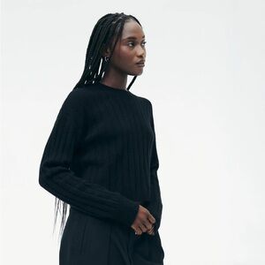 Lightweight Cashmere Ribbed Cropped Sweater